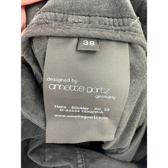 Annette Gortz Germany Velvet Stretch Pants Womens 38/US 8 Black - Picture 8 of 11